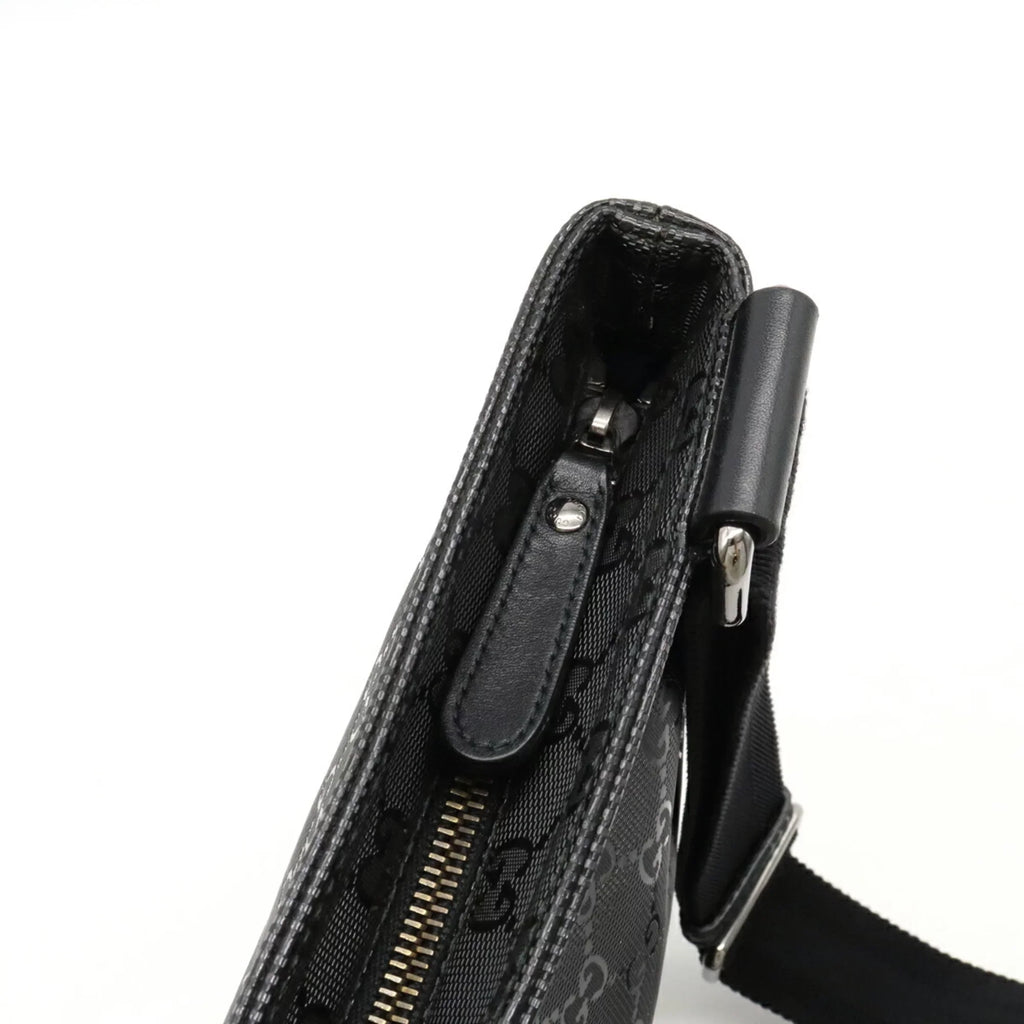 GUCCI Gucci GG Imprime Crossbody Shoulder Bag PVC Leather Black 201446 (Good)